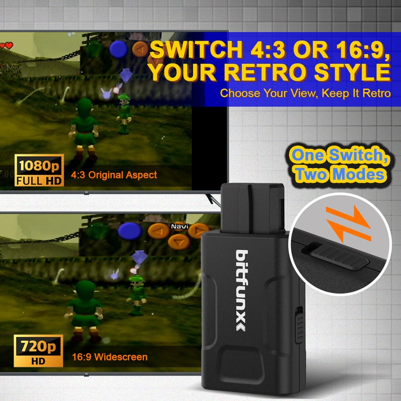 BitFunx محول فيديو عالي الدقة نموذج N64/SNES/SFC/NGC ميني HDMI لألعاب الرجعية - Image 3