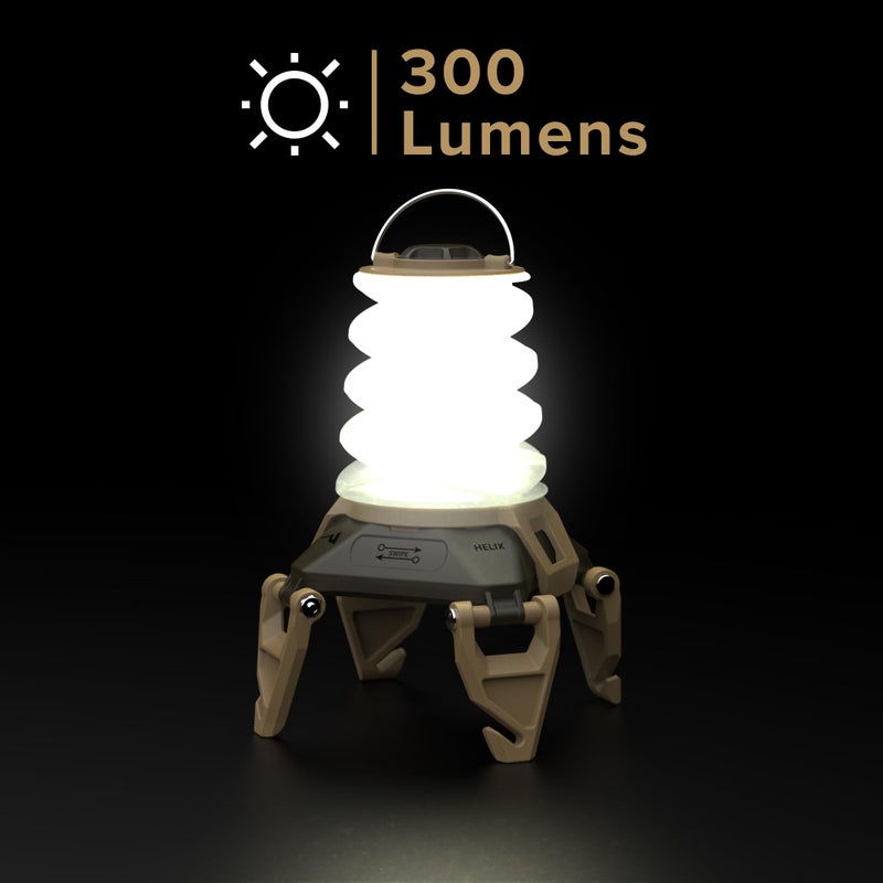 Princeton Tec Princeton Tex Helix Backcountry Collapible Lantern with Dimmable 300 Lumen White/Red LED, Essential for Camping, Hunting, Mountaineering, and Safety Preparedness, Battery Operated, Multicam - Image 2