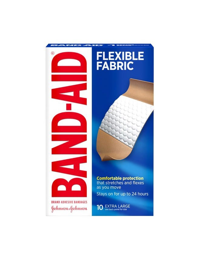 Band-Aid Johnson & Johnson Band-Aid Adhesive Bandages, Flexible Fabric, Extra Large, 10 ct - Image 1