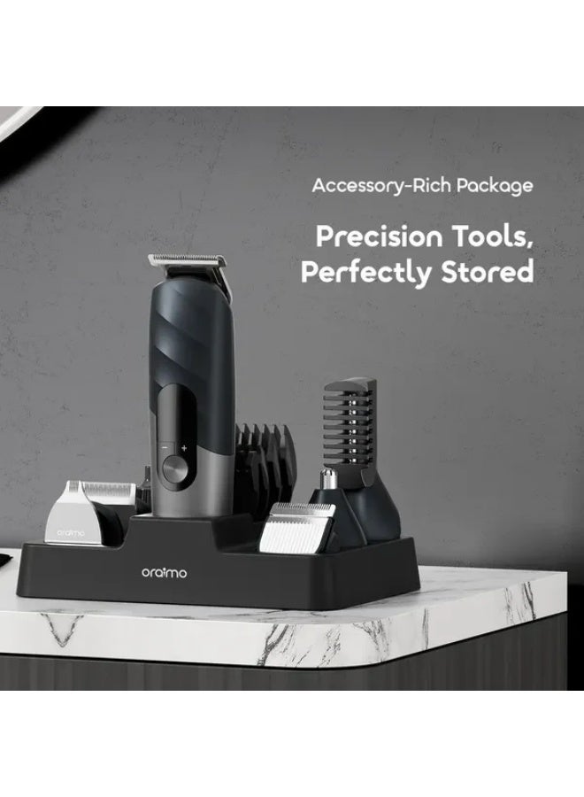 أورايمو Oraimo UltraTrim 16-in-1 Complete Family Grooming Kit OTS-230, Rechargeable Beard Trimmer & Hair Clipper Set, Stainless Steel Blades, 150-Min Runtime, IPX7 Waterproof, Child Safety Mode, Travel Lock & Multi-Attachment Groomer - Image 3