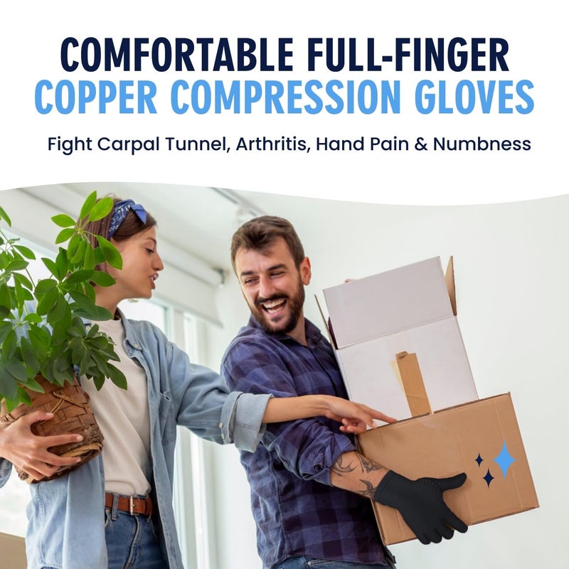 Dr. Frederick's Original Copper Compression Arthritis Gloves - Doctor-Developed Hand Pain Relief for Arthritis, Carpal Tunnel & Tendonitis - All-Day Comfort, Typing & Daily Use - Full Finger, Large - Image 3