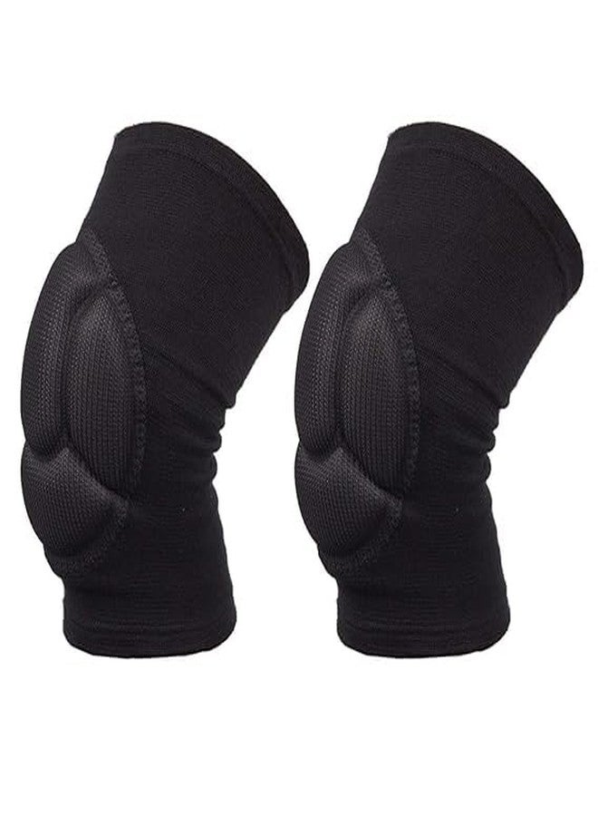 AESTROKE Knee Sponge Pad,Protective Knee Pads, Anti-Slip Sponge Padding, Unisex Design for Adults and Youth, 14.25-17 inch Circumference, Black 1 Pair - Image 1