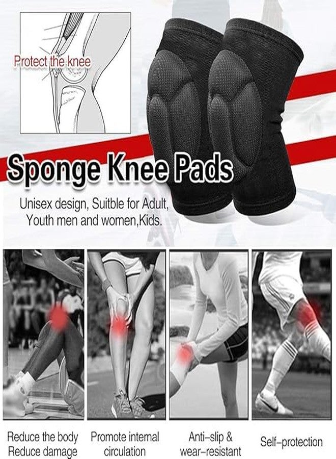 AESTROKE Knee Sponge Pad,Protective Knee Pads, Anti-Slip Sponge Padding, Unisex Design for Adults and Youth, 14.25-17 inch Circumference, Black 1 Pair - Image 3