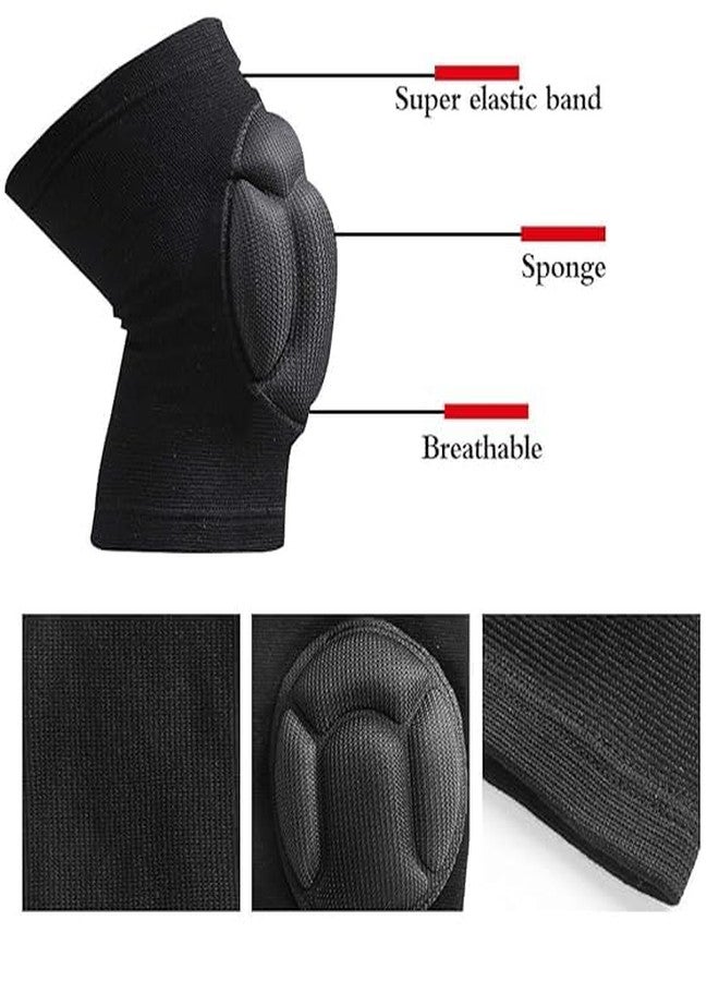 AESTROKE Knee Sponge Pad,Protective Knee Pads, Anti-Slip Sponge Padding, Unisex Design for Adults and Youth, 14.25-17 inch Circumference, Black 1 Pair - Image 4