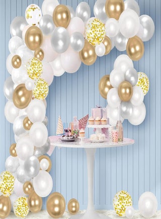 White Gold Balloon Garland Kit, DIY 12Inch Balloon Garland Including Gold Confetti & Silver & White & Transparent Balloons for Bridal & Baby Shower, Wedding, Birthday, Graduation, Anniversary Party - pzsku/Z1BA97D77BE9814D774D2Z/45/_/1718141619/e210a5ef-a8c5-4fc9-9e7b-883454fa39f8