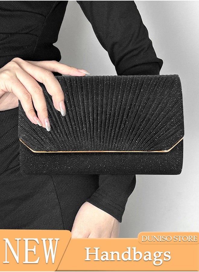 DUNISO - Women Shiny Glitter Evening Clutch Bag Envelope Handbag Chain Purse Bag Crossbody Bag for Wedding Formal Cocktail Party - Image 1