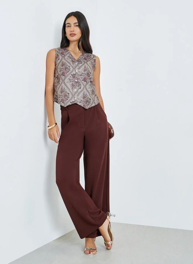 ستايلي سديري بدون أكمام بطبعة زهور