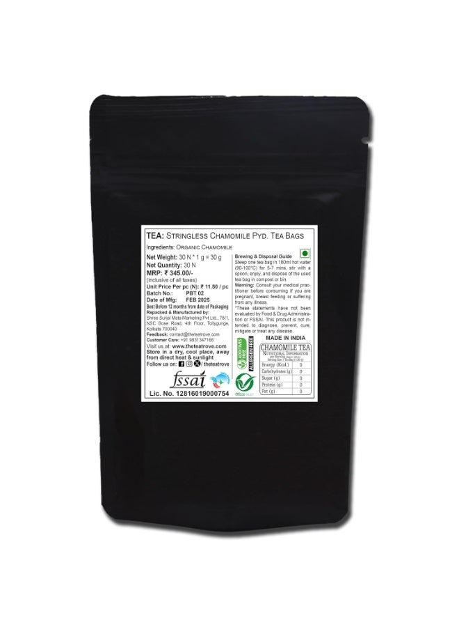 the tea trove Chamomile herbal Tea Bags -30 Pyramid - Image 2