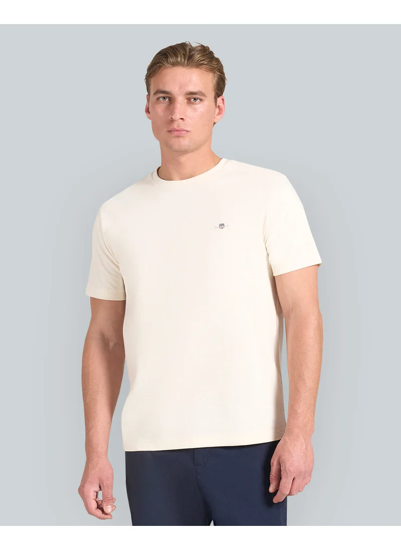 GANT Gant Texture Short Sleeve T-Shirt For Men (White)