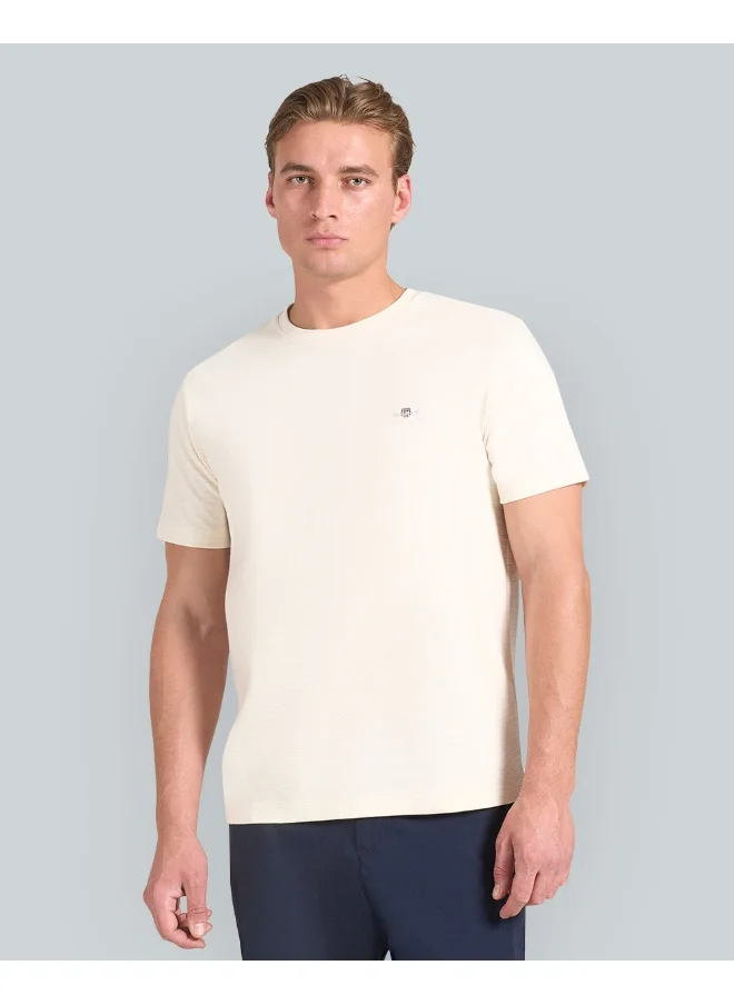 GANT Gant Texture Short Sleeve T-Shirt For Men (White)