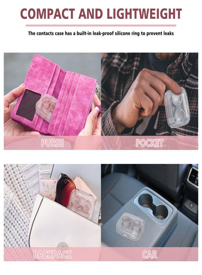 Realand 6Pcs Clear Contact Lens Case Flip Top, Leakproof Contact Case Holder, Cute Contact Kit with Tweezers Remover Tool Solution Bottle for Travel & Home, 3 Colors - Image 5