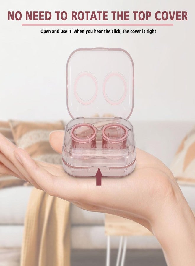 Realand 6Pcs Clear Contact Lens Case Flip Top, Leakproof Contact Case Holder, Cute Contact Kit with Tweezers Remover Tool Solution Bottle for Travel & Home, 3 Colors - Image 4