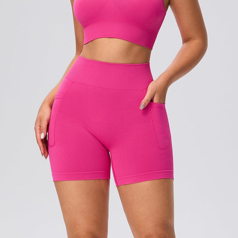 Evercute Women's Gym Shorts 3/4 Pack Seamless Scrunch Butt Lifting Workout Shorts Tummy Control Ruched Booty Smile Yoga Short - Image 2