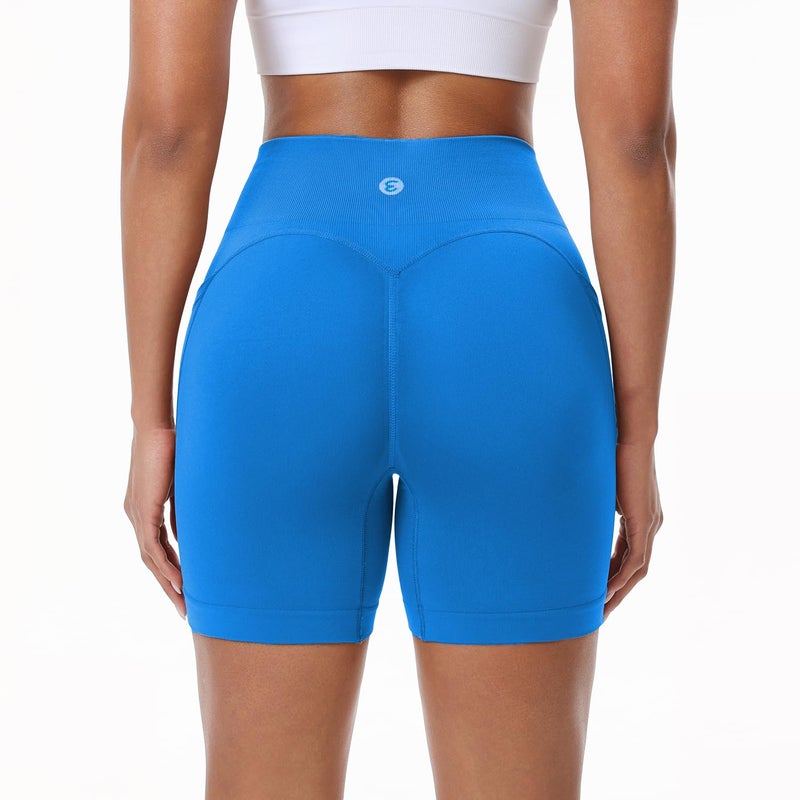 Evercute Women's Gym Shorts 3/4 Pack Seamless Scrunch Butt Lifting Workout Shorts Tummy Control Ruched Booty Smile Yoga Short - Image 4