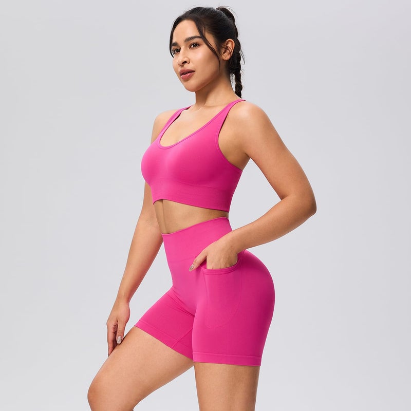 Evercute Women's Gym Shorts 3/4 Pack Seamless Scrunch Butt Lifting Workout Shorts Tummy Control Ruched Booty Smile Yoga Short - Image 5