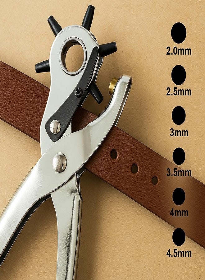 Inditrust 3 in 1 Belt Hole Punch Plier Kit - Leather Hole Punch Tool with Eyelet & Snap Button Setting Pliers - Heavy Duty Hand Tool for Belts, Watch Bands, Leather Craft, Fabric, Paper & DIY - Image 3