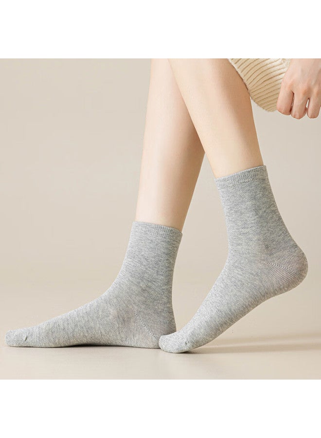 Aun Women's Casual Antibacterial Deodorant Socks Spring Summer Warm Mid-calf Antibacterial Odor-resistant Fashion Versatile Socks - Image 3