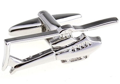 MRCUFF Helicopter Huey Pair Cufflinks in a Presentation Gift Box & Polishing Cloth - Image 1