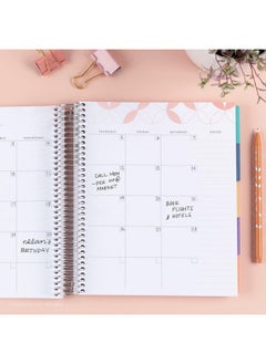 Erin Condren Amazon Exclusive Coiled Undated Lifeplanner - Bold Blooms Classic Cover, Platinum Coil  - Image 2