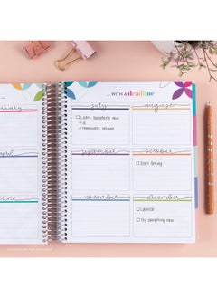 Erin Condren Amazon Exclusive Coiled Undated Lifeplanner - Bold Blooms Classic Cover, Platinum Coil  - Image 3
