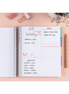 Erin Condren Amazon Exclusive Coiled Undated Lifeplanner - Bold Blooms Classic Cover, Platinum Coil  - Image 4