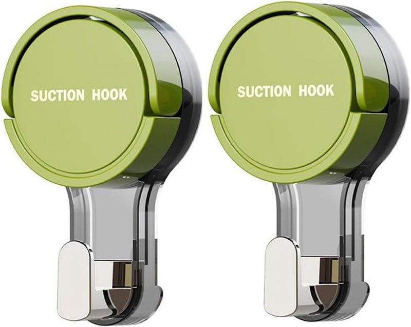 1/2pcs Suction Cup Hook Reusable Stronge Vacuum Bathroom Hooks Waterproof Towel Rack Clothes Hanger Accessor(2pcs Green) - Image 2