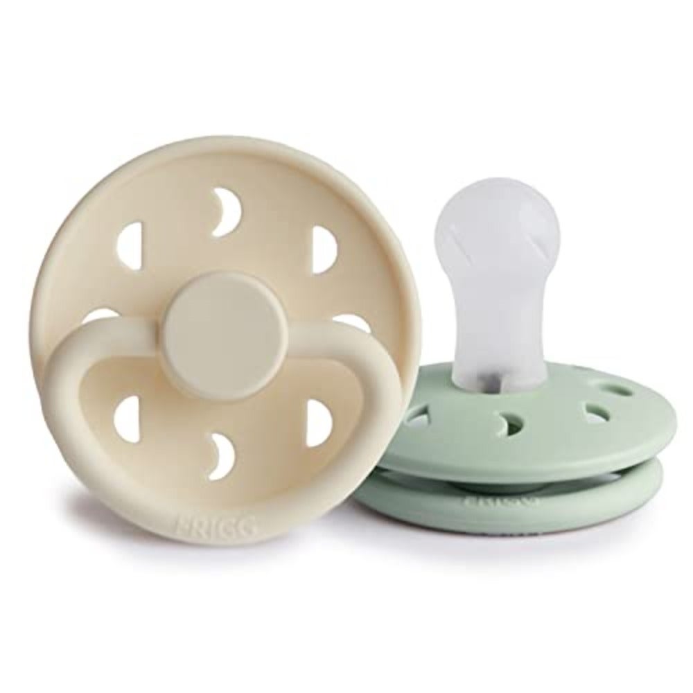 Moon Phase Silicone Baby Pacifier for 0-6 Month Babies, 2-Pack