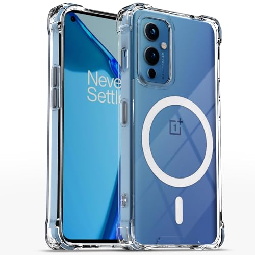Pikkme Back Cover for OnePlus 9 Mag-Safe Shockproof PC + TPU Protective Case Magnetic Support Bumper Case (Transparent Mag-Safe) - Image 1