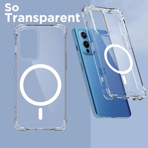 Pikkme Back Cover for OnePlus 9 Mag-Safe Shockproof PC + TPU Protective Case Magnetic Support Bumper Case (Transparent Mag-Safe) - Image 2