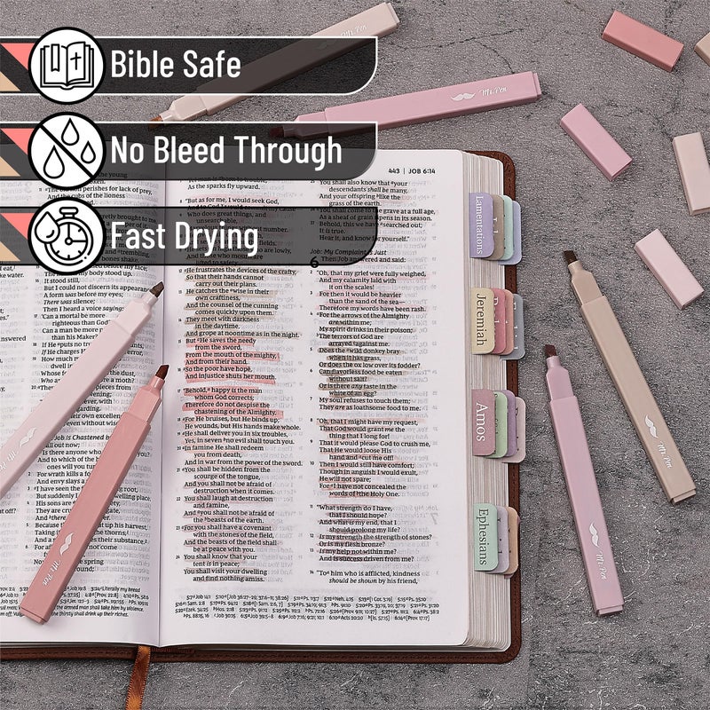 Mr. Pen- Aesthetic Highlighters, 8 pcs, Chisel Tip, Vintage Colors, No Bleed Bible Highlighter Pastel, Highlighters Assorted Colors - Image 3