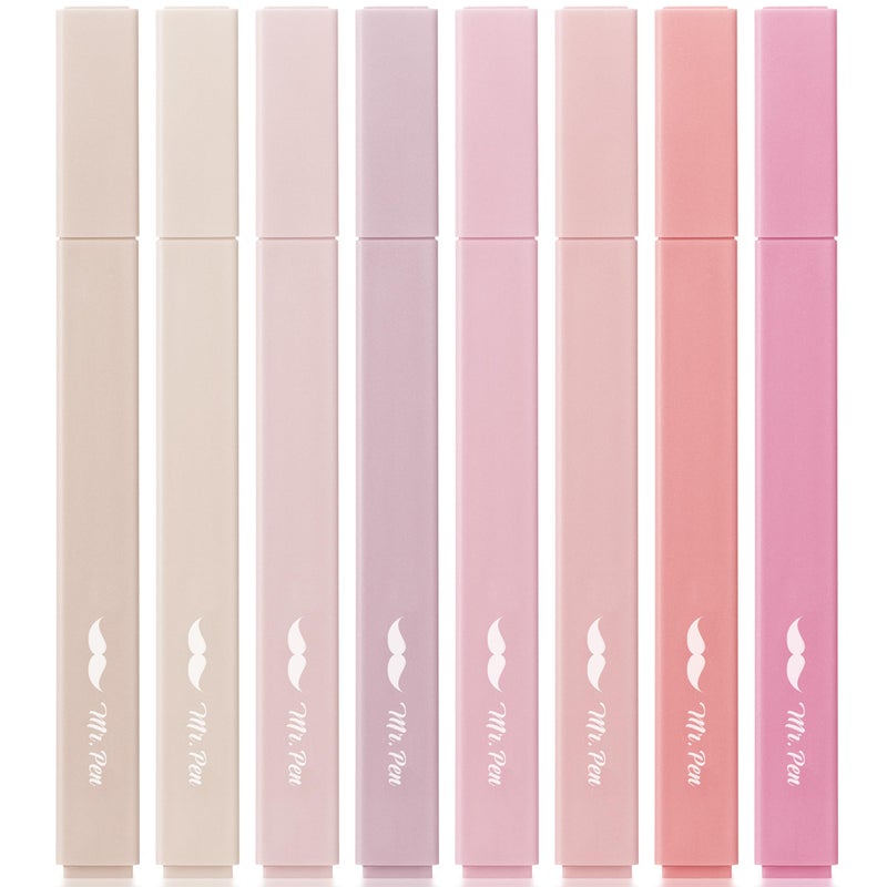 Mr. Pen- Aesthetic Highlighters, 8 pcs, Chisel Tip, Vintage Colors, No Bleed Bible Highlighter Pastel, Highlighters Assorted Colors - Image 1