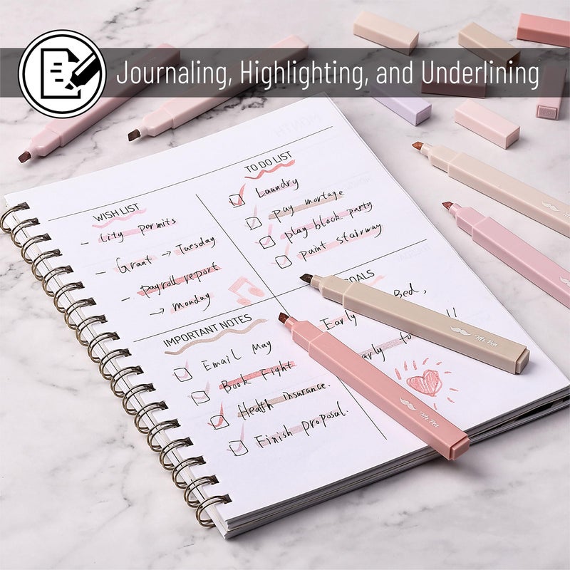 Mr. Pen- Aesthetic Highlighters, 8 pcs, Chisel Tip, Vintage Colors, No Bleed Bible Highlighter Pastel, Highlighters Assorted Colors - Image 4