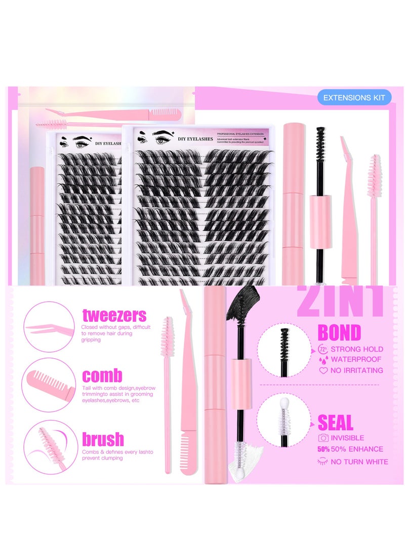 LashesMD False Eyelashes 168 Clusters of Single Clusters with Angled Flying Hair Natural and Soft Self-grafting Segmented DIY Eyelashes Set - Image 4