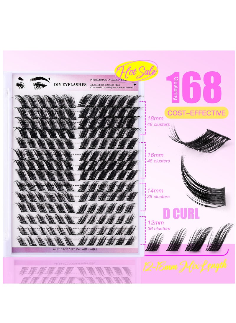 LashesMD False Eyelashes 168 Clusters of Single Clusters with Angled Flying Hair Natural and Soft Self-grafting Segmented DIY Eyelashes Set - Image 2