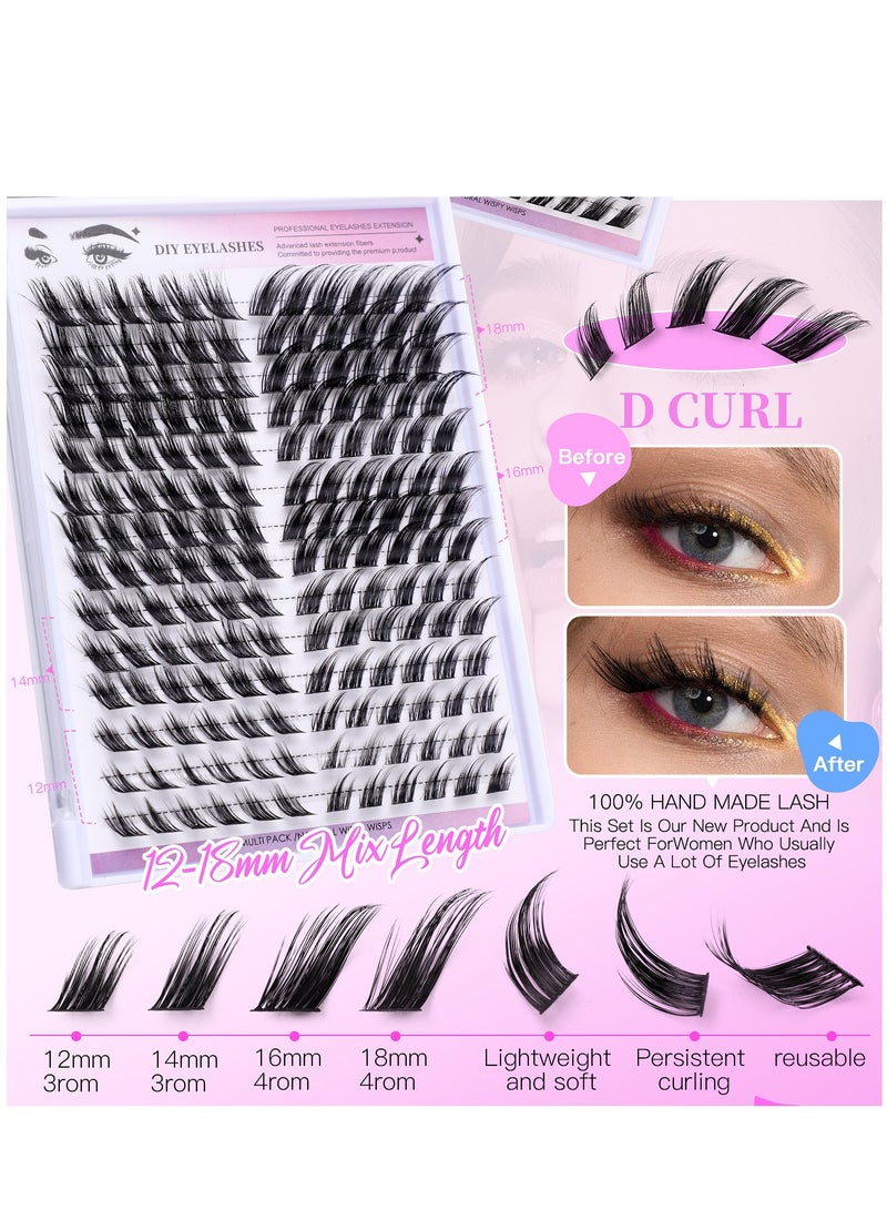 LashesMD False Eyelashes 168 Clusters of Single Clusters with Angled Flying Hair Natural and Soft Self-grafting Segmented DIY Eyelashes Set - Image 5