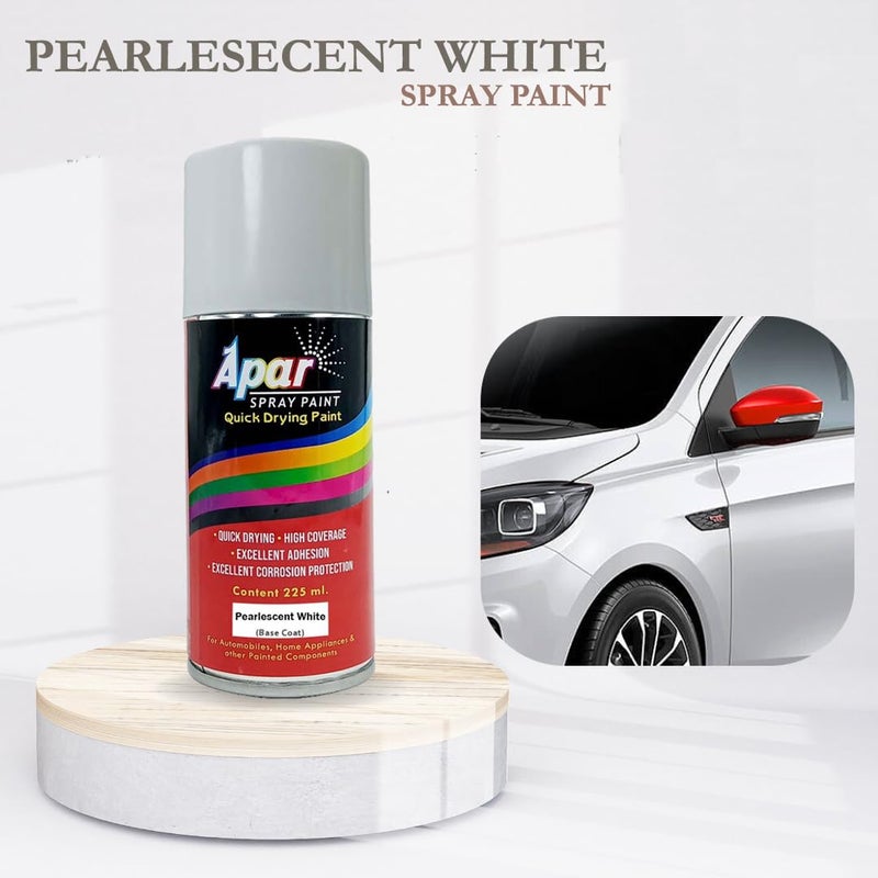 APAR Automotive Spray Paint Pearlescent White (RC Colour Name) + PC Compatible for Tata Cars -225 ml (Pack of 2-Pcs) - Image 3