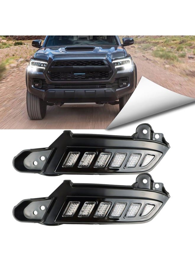 BINQIGOO Full LED Front Side Marker Headlight Kit for Toyota Tacoma 2016-2023 Function as Dynamic Sequential Turn Signal Lights，Daytime Running light Kit (16-23) - Image 1