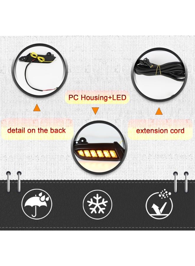 BINQIGOO Full LED Front Side Marker Headlight Kit for Toyota Tacoma 2016-2023 Function as Dynamic Sequential Turn Signal Lights，Daytime Running light Kit (16-23) - Image 5