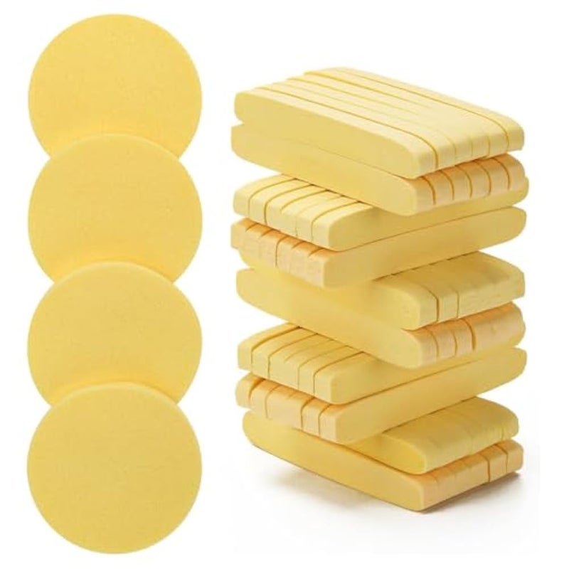 Multibrite 24Pcs Reusable Compressed Facial Sponges, Makeup Remover Pads, Face Cleansing Pads, Cosmetic Spa Sponges for Removing Dead Skin, Facial Cleansing, Gentle Exfoliating, Makeup Removal - Image 1