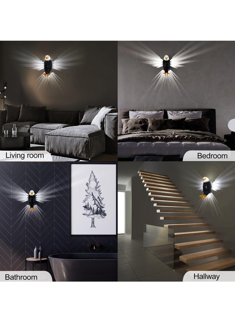 Generic - Bald Eagle Wall Light - American Animal Bird LED Night Light, Magnetic Eagle Wall Lamp with Remote Control, USB Rechargeable, Battery Operated and Detachable Design for Indoor Decor - Image 1