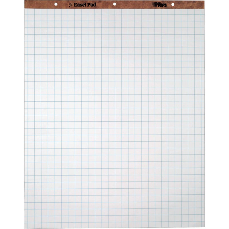 TOPS Standard Easel Pads, 3-Hole Punched, 27 x 34 Inch, 1" Grid, White, 50 Sheets/Pad, Carton of 2 Pads (7902) - Image 1