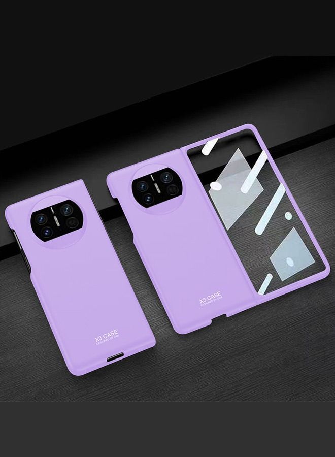 CATANES Huawei Mate X3 Polycarbonat Case With Tempered Glass Shockproof Cover Purple - Image 2
