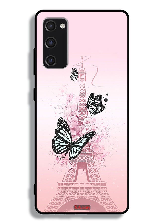 Tolwak Samsung Galaxy S20 FE 5G (2022) Protective Case Cover Butterflies On Eiffel Tower - Image 2