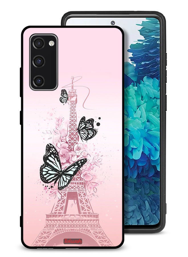Tolwak Samsung Galaxy S20 FE 5G (2022) Protective Case Cover Butterflies On Eiffel Tower - Image 1