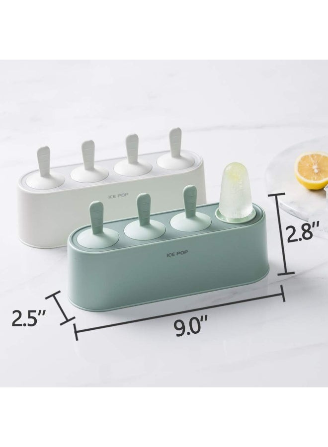 سوفام قالب الآيس كريم، قالب الآيس كريم منزلي الصنع، قالب الآيس كريم ضع 4 قطع من السيليكون منزلي الصنع صانع آيس كريم سهل الإصدار قوالب الآيس كريم قابلة لإعادة الاستخدام قوالب مصمتة (أخضر) - Image 3