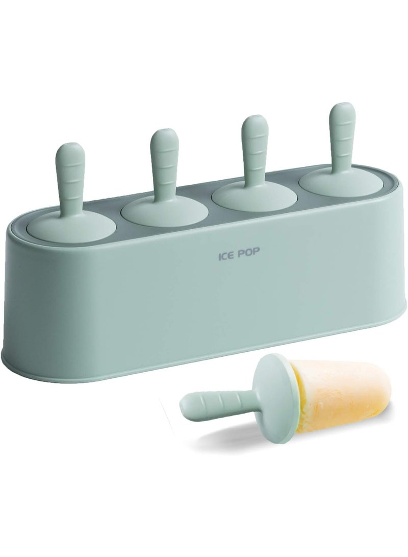 سوفام قالب الآيس كريم، قالب الآيس كريم منزلي الصنع، قالب الآيس كريم ضع 4 قطع من السيليكون منزلي الصنع صانع آيس كريم سهل الإصدار قوالب الآيس كريم قابلة لإعادة الاستخدام قوالب مصمتة (أخضر) - Image 1