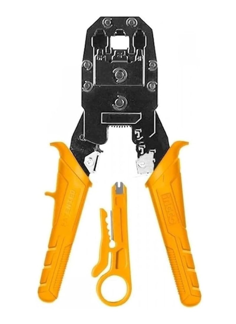 INGCO HMPC1468P Modular Plug Crimper, 8 inch, RJ45, RJ11, RJ12 (8P, 4P, 6P) Crimping Pliers  - Image 1