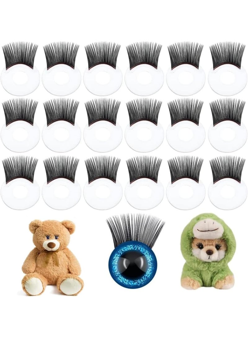 Excefore 20pcs Doll Safety Eyelashes Eyelashes for Doll Making Eye Make Up Accessories Crafts Eyelashes Plastic Stuffed Crochet Eye Lashes for Amigurumi Puppet Teddy Bear Plush Animal Making - Image 1
