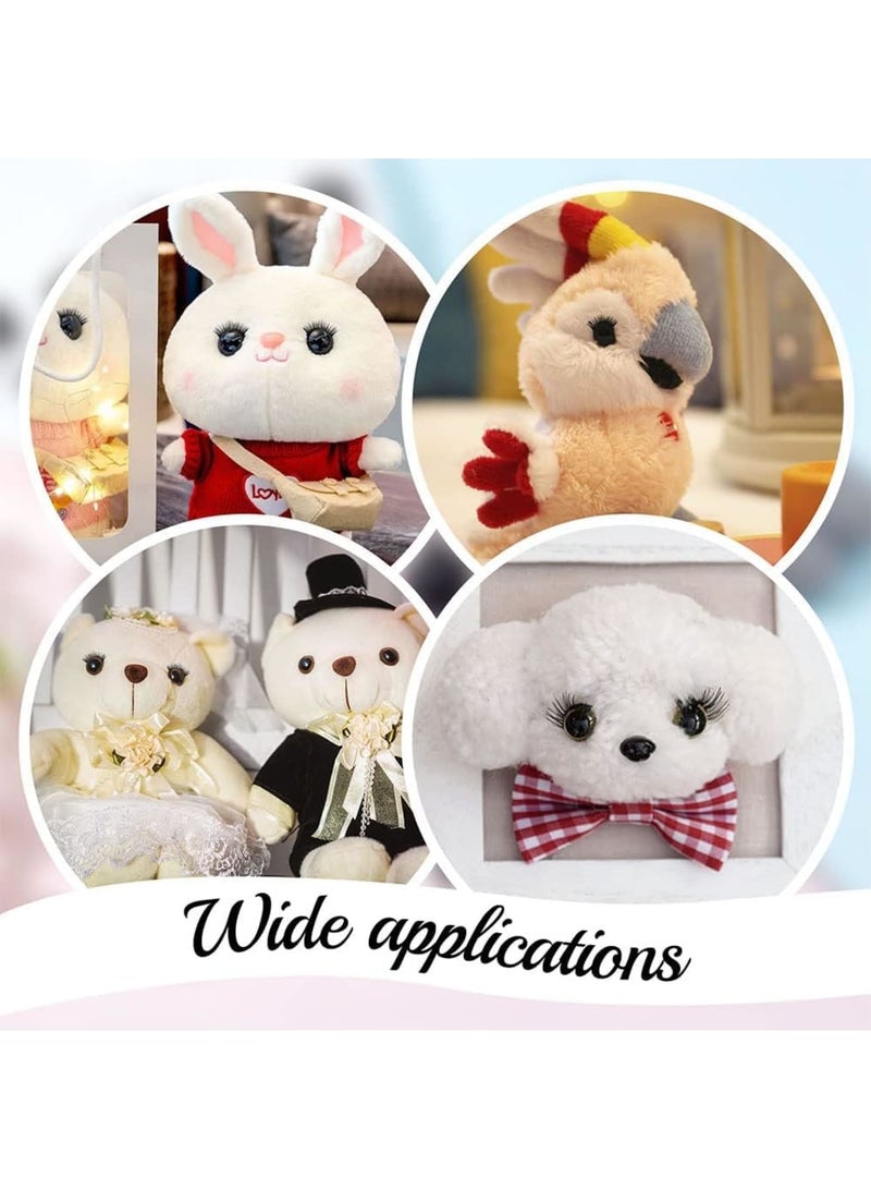 Excefore 20pcs Doll Safety Eyelashes Eyelashes for Doll Making Eye Make Up Accessories Crafts Eyelashes Plastic Stuffed Crochet Eye Lashes for Amigurumi Puppet Teddy Bear Plush Animal Making - Image 4