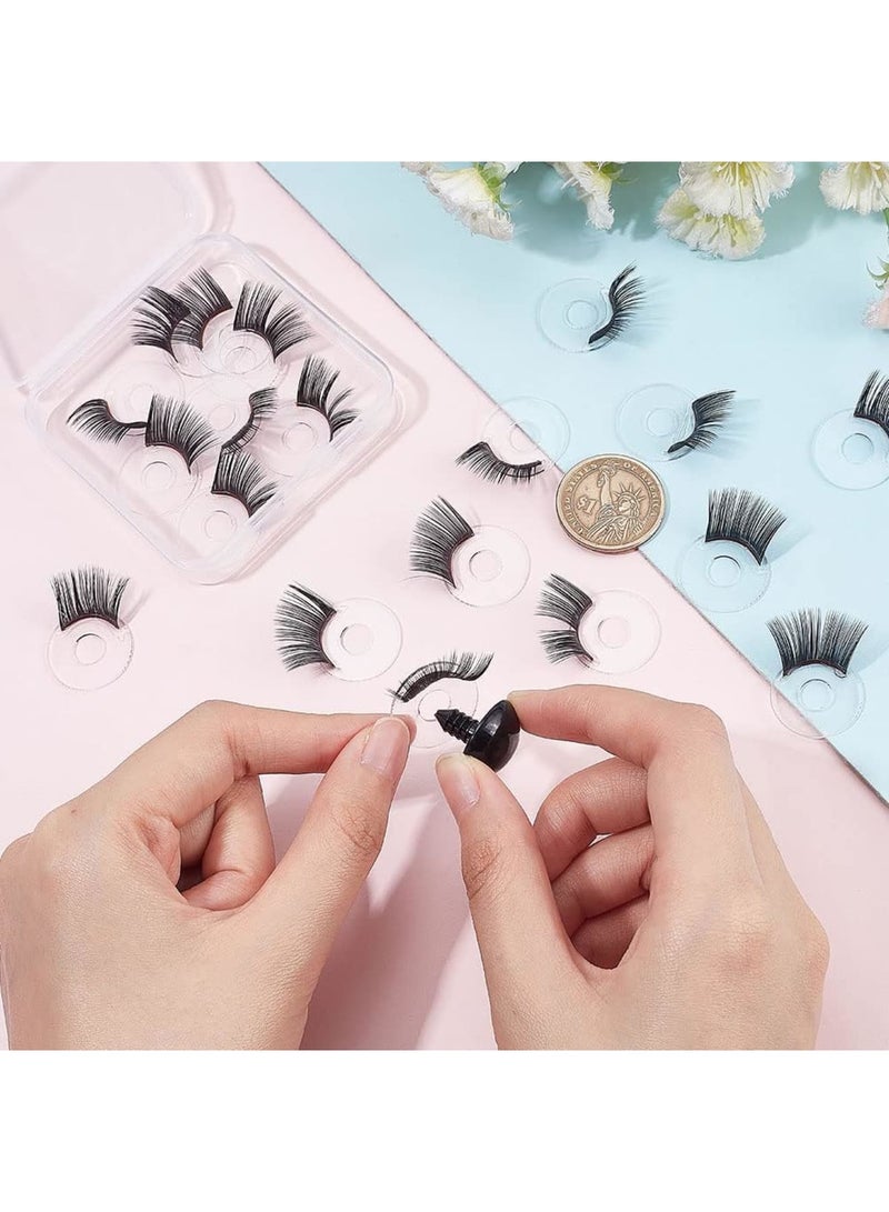 Excefore 20pcs Doll Safety Eyelashes Eyelashes for Doll Making Eye Make Up Accessories Crafts Eyelashes Plastic Stuffed Crochet Eye Lashes for Amigurumi Puppet Teddy Bear Plush Animal Making - Image 5